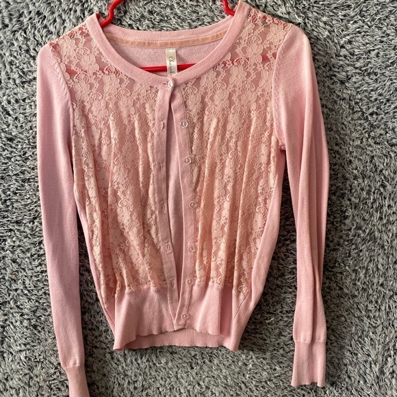 Girls Light Pink Spring Cardigan Size XL In Excellent Shape - Picture 1 of 4
